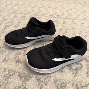 Kids Black Athletic Sneakers with White Accent